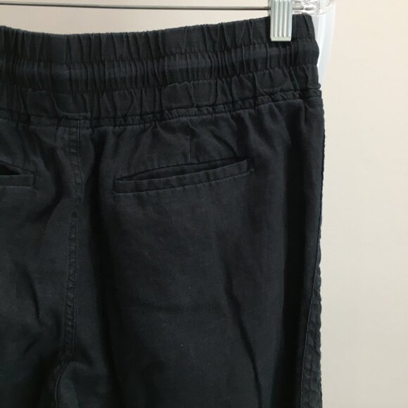 ATHLETA Black CABO 100% Linen Drawstring Waist Zip Pocket Mock Fly Jogger Pant - Picture 11 of 11